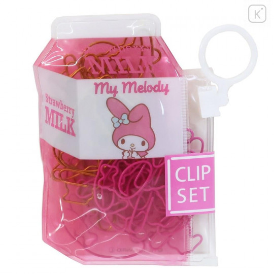 Japan Sanrio Die-cut Paper Clip Set with Zip Case - My Melody - 1