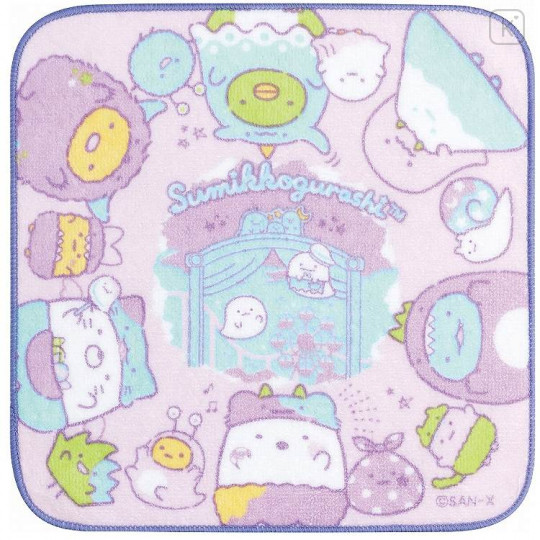 Japan San-X Petit Towel - Sumikko Gurashi / Ghost Night Park Pink - 1