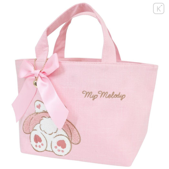 Japan Sanrio Embroidery Tote Bag - My Melody : Buttocks Art - 1