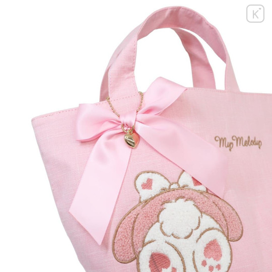 Japan Sanrio Embroidery Tote Bag - My Melody : Buttocks Art - 4