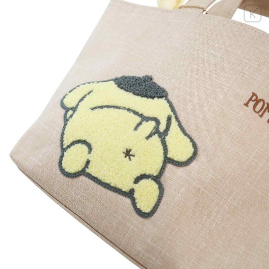 Japan Sanrio Embroidery Tote Bag - Pompompurin / Buttocks Art - 5