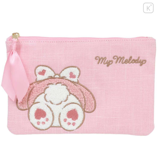 Japan Sanrio Embroidery Flat Pouch - My Melody : Buttocks Art - 1