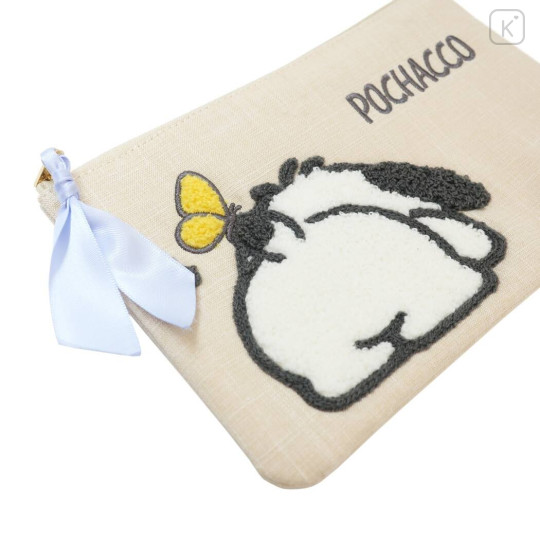 Japan Sanrio Embroidery Flat Pouch - Pochacco : Buttocks Art - 3