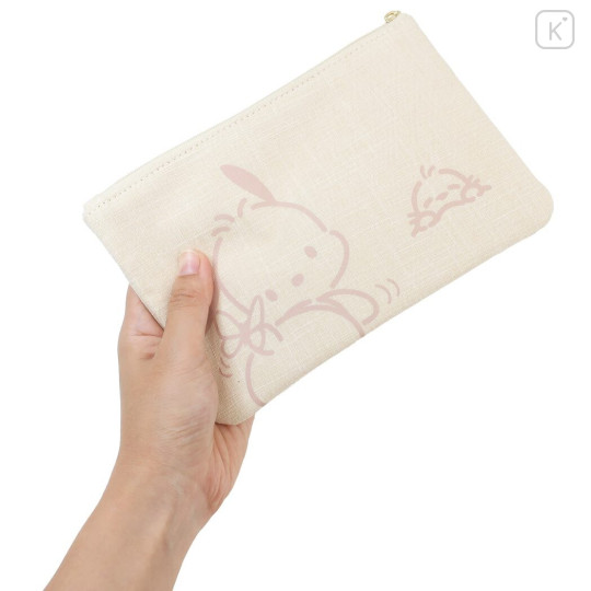 Japan Sanrio Embroidery Flat Pouch - Pochacco : Buttocks Art - 4