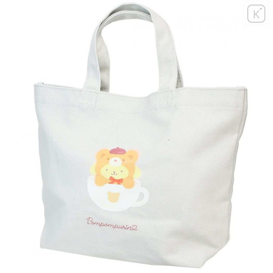 Japan Sanrio Canvas Bag (S) - Pompompurin / Latte Bear Art - 1