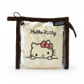 Japan Sanrio Clear Pouch with Drawstring Bag Set - Hello Kitty / Simple Design - 1
