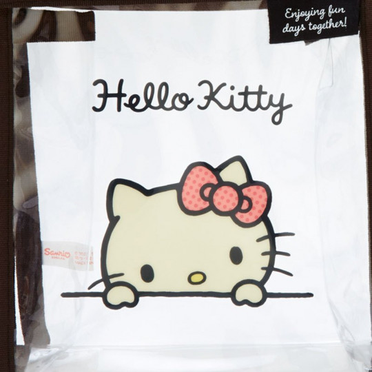 Japan Sanrio Clear Pouch with Drawstring Bag Set - Hello Kitty / Simple Design - 6