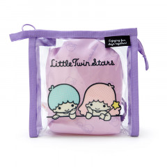 Japan Sanrio Clear Pouch with Drawstring Bag Set - Little Twin Stars / Simple Design