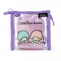 Japan Sanrio Clear Pouch with Drawstring Bag Set - Little Twin Stars / Simple Design - 1