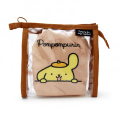 Japan Sanrio Clear Pouch with Drawstring Bag Set - Pompompurin / Simple Design