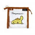 Japan Sanrio Clear Pouch with Drawstring Bag Set - Pompompurin / Simple Design - 3