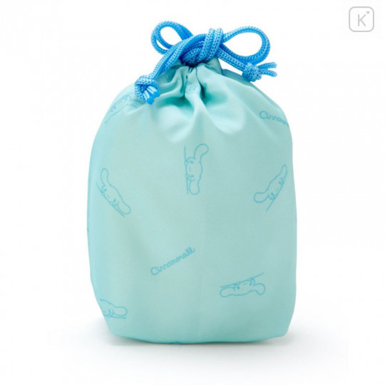 Japan Sanrio Clear Pouch with Drawstring Bag Set - Cinnamoroll / Simple Design - 4