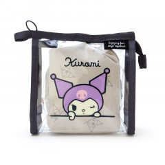 Japan Sanrio Clear Pouch with Drawstring Bag Set - Kuromi / Simple Design