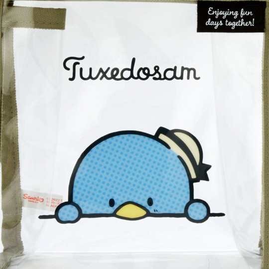Japan Sanrio Clear Pouch with Drawstring Bag Set - Tuxedosam / Simple Design - 6