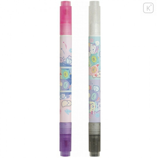 Japan San-X Mysterious Color Pen Set - Sumikko Gurashi Ghost Night Park / Pink & Purple - 2