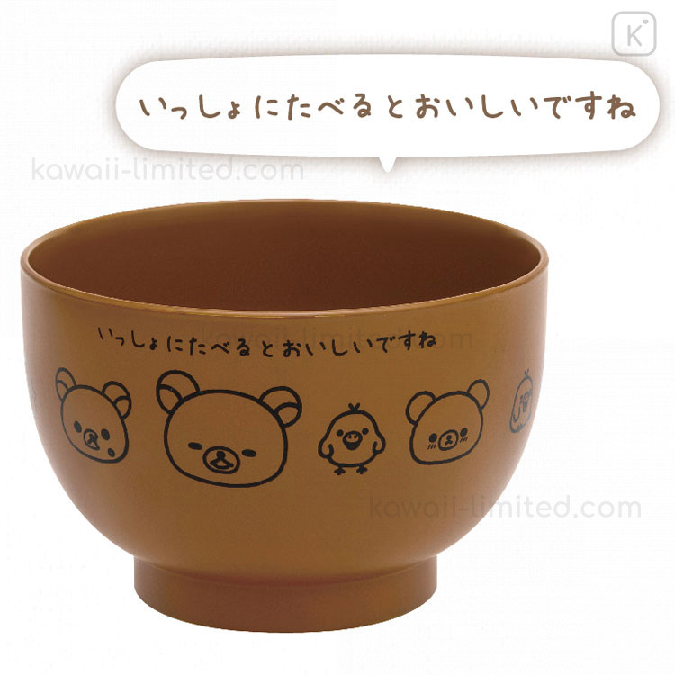 San-X Rilakkuma Miso Soup Bowl 11 cm Rilakkuma modello in legno in plastica per Miso Riso Zuppa Tè Caffè KA07101 