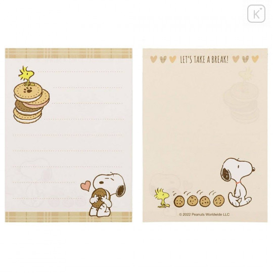 Japan Peanuts Mini Letter Set - Snoopy / Snack Time Cookie - 2