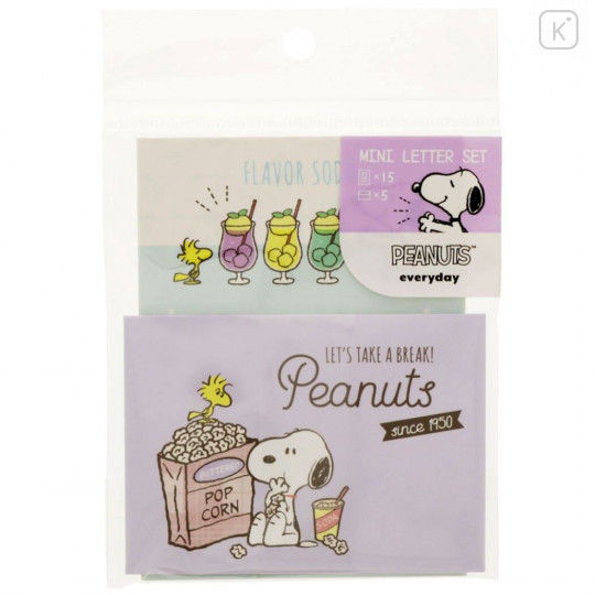 Japan Peanuts Mini Letter Set - Snoopy / Snack Time Popcorn - 1