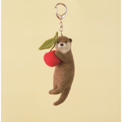 Japan Hamanaka Keychain Needle Felting Kit - Otter & Cherry