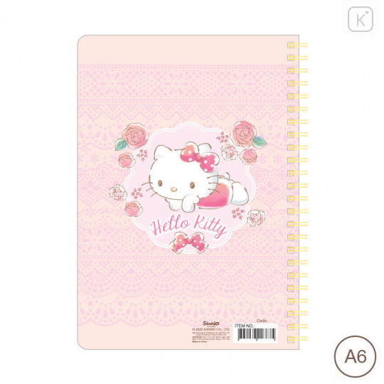 Sanrio A6 Twin Ring Notebook - Hello Kitty / 2022 Rose - 2