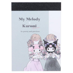Japan Sanrio Mini Notepad - My Melody & Kuromi / Girl