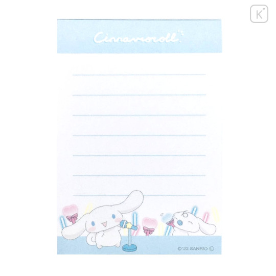 Japan Sanrio Luminous Mini Notepad - Cinnamoroll / Sky Blue - 3