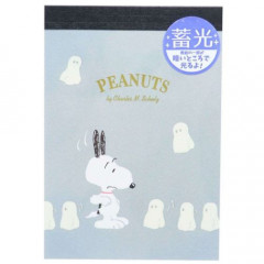 Japan Peanuts Luminous Mini Notepad - Snoopy Ghost