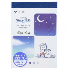 Japan Peanuts Luminous Mini Notepad - Snoopy Sky