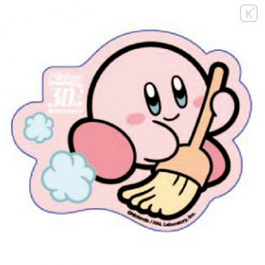 Japan Kirby 30th Big Die-cut Sticker - Cleaning - 1