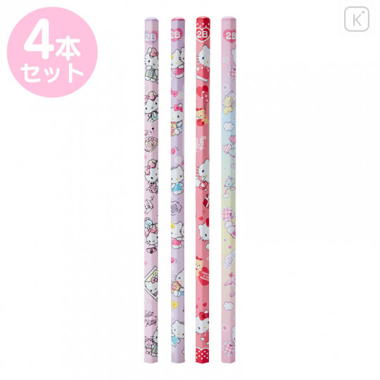 Japan Sanrio 2B Pencil 4pcs Set - Hello Kitty - 1