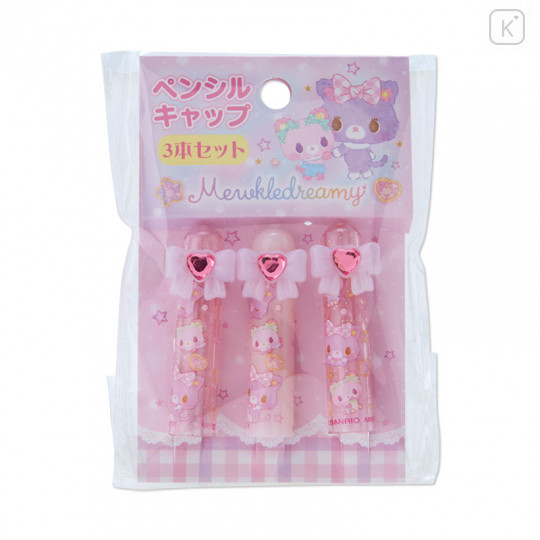 Japan Sanrio Pencil Cap 3pcs Set - Mewkledreamy / Sparkling Heart - 2