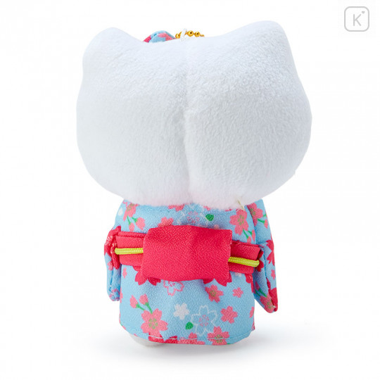 Japan Sanrio Mascot Holder - Hello Kitty / Sakura Kimono Light Blue - 3
