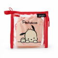 Japan Sanrio Clear Pouch with Drawstring Bag Set - Pochacco / Simple Design - 1