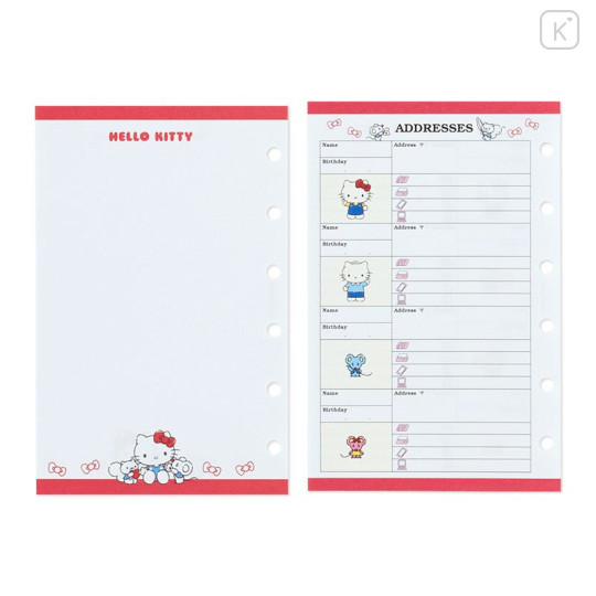 Japan Sanrio Personal Organizer Refill Set - Hello Kitty 2023 - 5