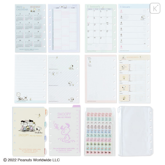 Japan Sanrio Personal Organizer Refill Set - Snoopy 2023 - 1