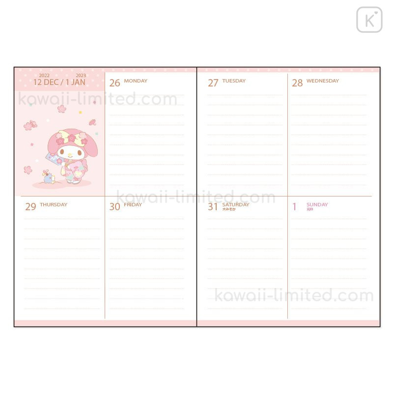 Japan Sanrio B6 Diary - My Melody / Block 2023