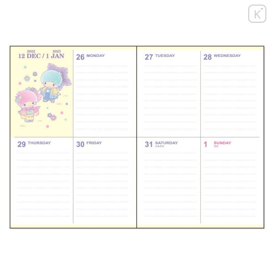 Japan Sanrio B6 Diary - Little Twin Stars : Block 2023 - 5