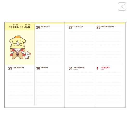 Japan Sanrio B6 Diary - Pompompurin : Block 2023 - 5