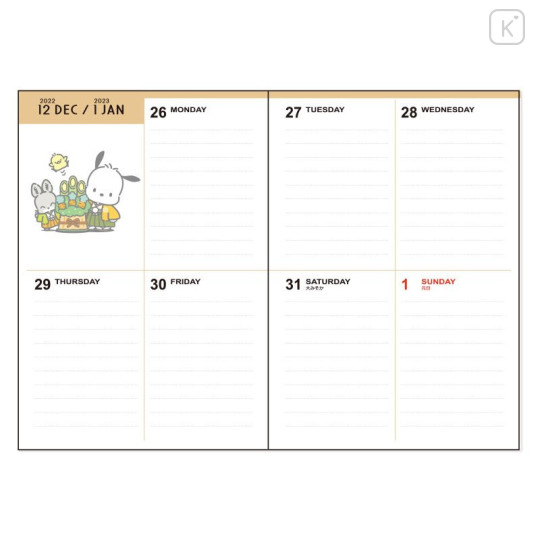 Japan Sanrio B6 Diary - Pochacco : Block 2023 - 5
