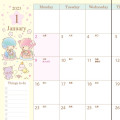 Japan Sanrio A5 Datebook - Little Twin Stars 2023 - 5