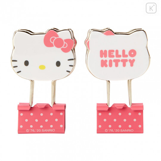 Japan Sanrio Binder Clip 3pcs Set - Hello Kitty - 2