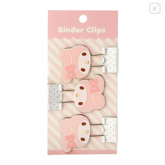 Japan Sanrio Binder Clip 3pcs Set - My Melody - 1