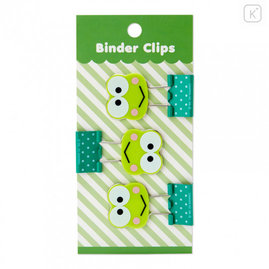 Japan Sanrio Binder Clip 3pcs Set - Keroppi - 1