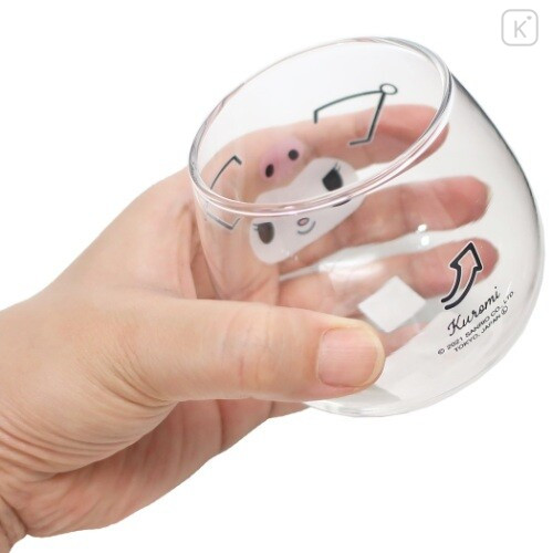 Japan Sanrio Swaying Glass Tumbler - Kuromi : Face - 2