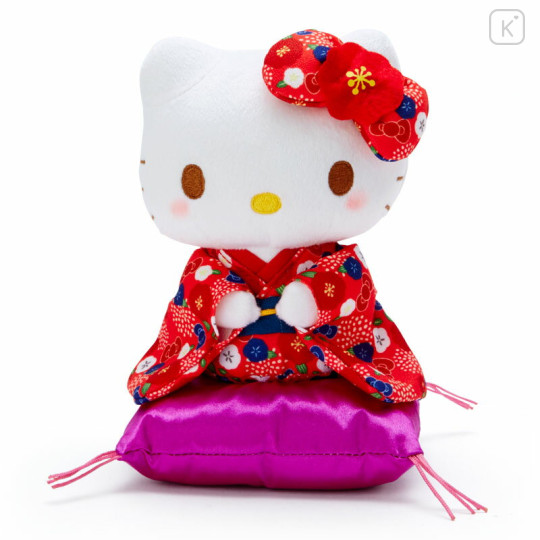 Japan Sanrio Sitting Plush - Hello Kitty : Plum Kimono - 1