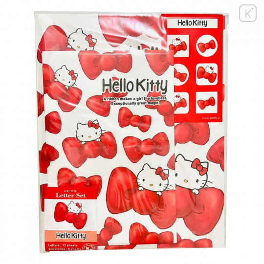 Japan Sanrio Stationery Letter Set - Hello Kitty / Ribbon - 1