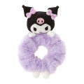 Japan Sanrio Mascot Fluffy Scrunchie - Kuromi - 1