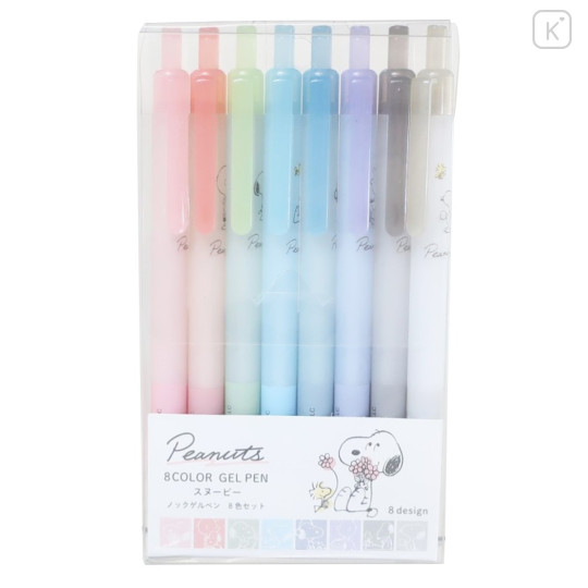 Japan Peanuts Knock Gel Pen 8pcs Set - Snoopy - 2