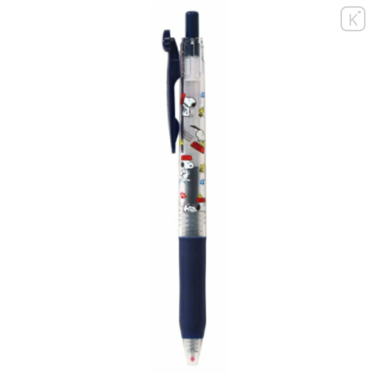 Japan Peanuts Sarasa Clip Gel Pen - Snoopy : Mascot Blue Black - 1