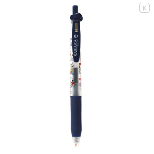 Japan Peanuts Sarasa Clip Gel Pen - Snoopy : Mascot Blue Black - 2